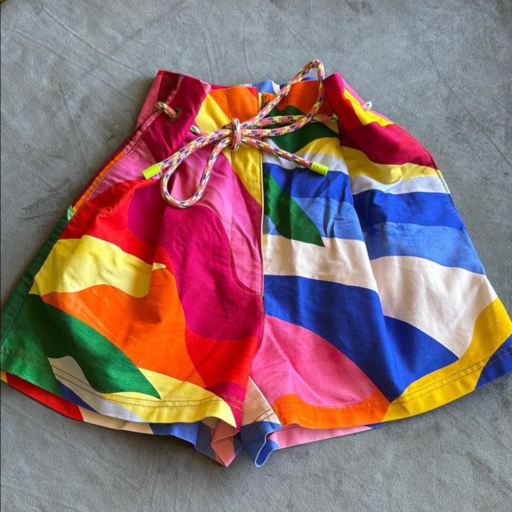 FARM Rio Multicolor High-Waist Abstract Print Shorts